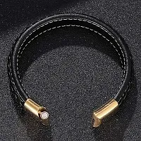 Alluring Golden Leather  Bracelets For Men-thumb2