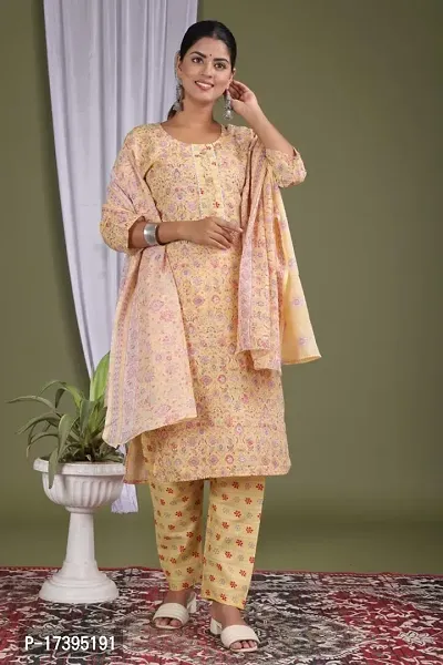 Stylish Yellow Embroidered Rayon Kurta Bottom And Dupatta Set For Women-thumb0