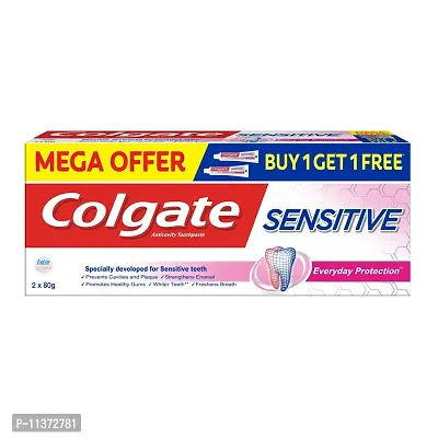 Colgate?Sensitive Everyday Protection?Toothpaste, Twin Pack Of 160g (80g X 2),?Specifically Developed? For Sensitive Teeth & Healthy Gums,?Colgate?Toothpaste?For Prevention Of Cavities & Plaque-thumb0