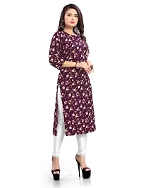 Stylish A-Line Purple Printed Crepe Kurta-thumb3