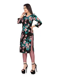 Stylish A-Line Black Printed Crepe Kurta-thumb2