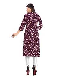 Stylish A-Line Purple Printed Crepe Kurta-thumb1