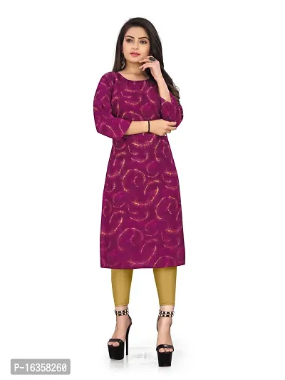 Stylish A-Line Purple Printed Crepe Kurta