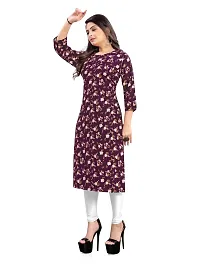 Stylish A-Line Purple Printed Crepe Kurta-thumb2