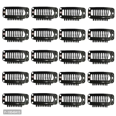 Truvic 20Pcs Hair Extension Snap Clips Wig Grips Medium Remy Clip In 32mm Black-thumb4