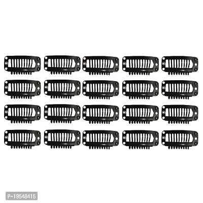 Truvic 20Pcs Hair Extension Snap Clips Wig Grips Medium Remy Clip In 32mm Black