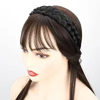 D-DIVINE Wide Braided Headband With Teeth Braids Hairband With Tooth Synthetic Hair Band Plaited Hairband For Women (Black)-thumb4