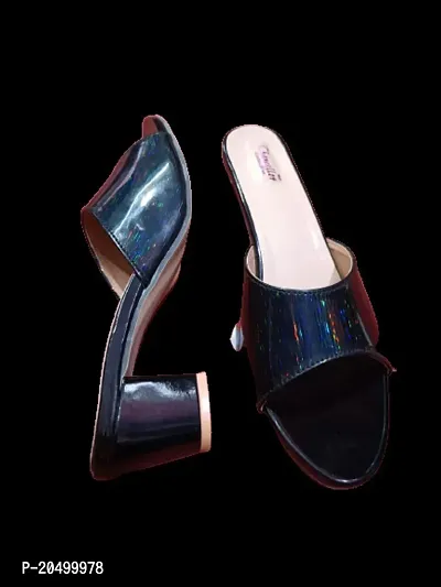 Elegant Black Rubber Sandals For Women-thumb0