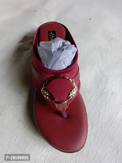 Elegant Red Rubber Sandals For Women-thumb0