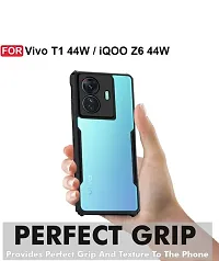 Clear Back Cover Case for iQOO Z6 44W / Vivo T1 44W | 360 Degree Protection | Shock Proof Design | Transparent Back Cover Case for iQOO Z6 44W / Vivo T1 44W (PC, TPU |-thumb2