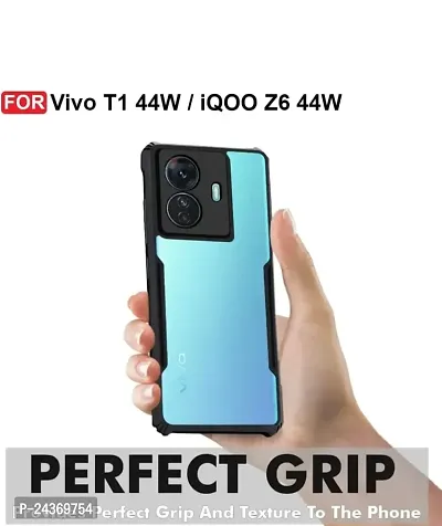 Clear Back Cover Case for iQOO Z6 44W / Vivo T1 44W | 360 Degree Protection | Shock Proof Design | Transparent Back Cover Case for iQOO Z6 44W / Vivo T1 44W (PC, TPU |-thumb3