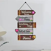 Welcome Home Quote Decorative Wall Art MDF Wooden Wall Hanger for Living Room | Bedroom | Home Decor | Gifts | Wood Decoration Items | Artworks Hangings-thumb1