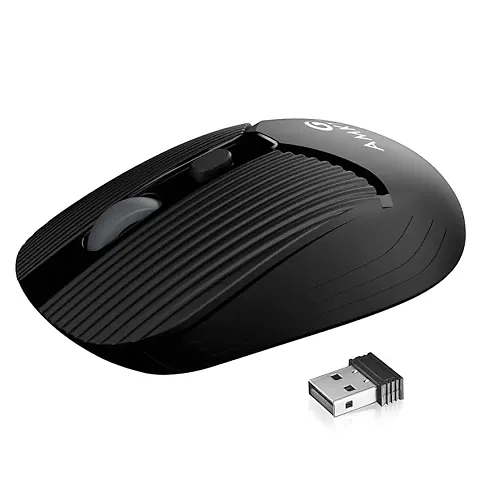 Hush Pro Acura 2.4 Ghz Silent Switch Wireless Mouse with Ergonomic Design, High Precision 3 DPI Settings, Smart Auto Sleep Function and Mouse On/Off Switch (Black)