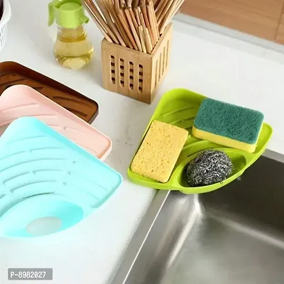 Creative Useful Multipurpose Must Have Corner Sink Wash Basin Storage Sink Sponge Holder GREEN-thumb0