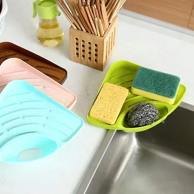Creative Useful Multipurpose Must Have Corner Sink Wash Basin Storage Sink Sponge Holder GREEN