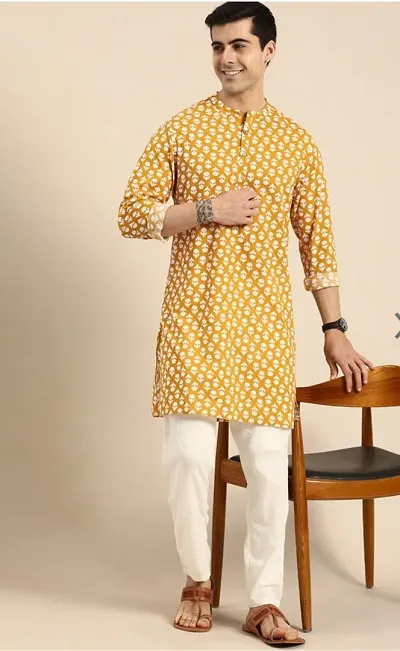 Stylish Fancy Kurta With Bottom Wear Set For Men