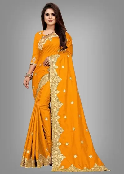 Elegant Art Silk Saree with Blouse piece For Women