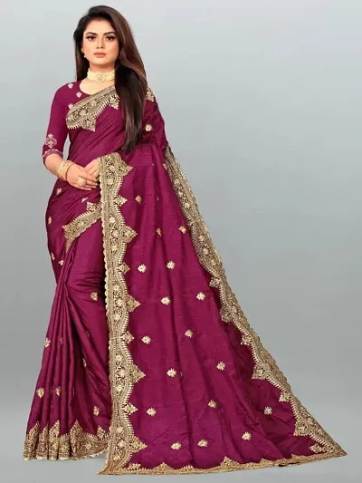 Elegant Silk Blend Saree with Blouse piece For Women