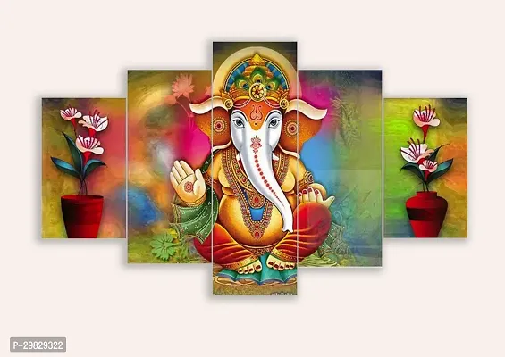 Lord Ganesha MDF UV Textured wall painting for Home decoration