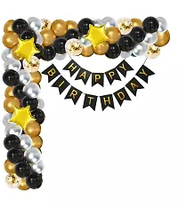 Naveen Decoration Combo set - Happy Birthday Banner Star Confetti Metallic Balloons (Pack of 26 pcs)-thumb2