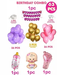 Naveen decoration Welcome little Angel combo banner balloon baby foil kit (Pack of 63 pcs)-thumb1