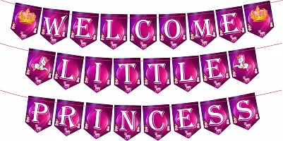 Naveen decoration Welcome little Princess combo banner balloon baby foil kit (Pack of 63 pcs)-thumb2