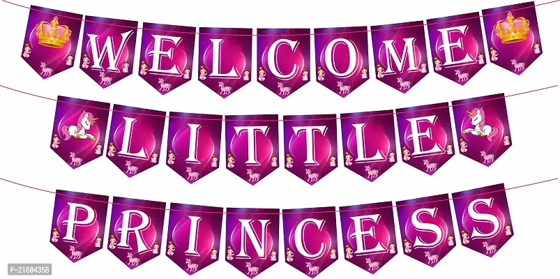 Naveen decoration Welcome little Princess combo banner balloon baby foil kit (Pack of 63 pcs)-thumb3