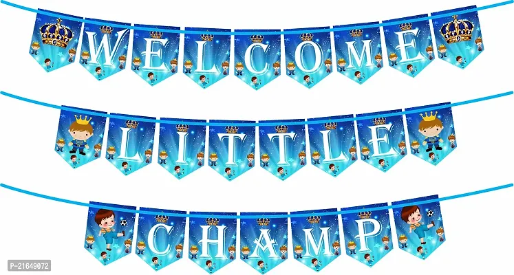 Naveen Decoration Welcome Little Champ Banner baby foil Balloons-thumb3