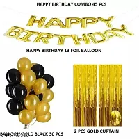 Naveen Birthday Decoration Kit / Theme Decoration Balloons (Gold, Pack of 45) happy birthday foil 13 balloon + 2pcs golden foil curtian  matellick balloon gold black silver 30 pack of 45-thumb1