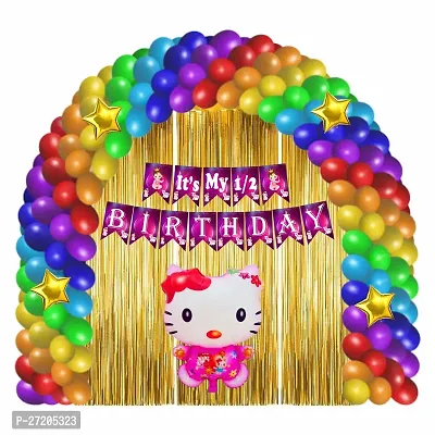 its my half birthday decoration (58 Pcs) For Girls Baby Girl / Happy Birthday Decoration Item / First Birthday Girl / 6 Month Birthday / 1/2 Birthday Deacute;cor Party Items