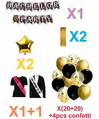 Naveen Decoration 51 pcs- Bachelorette Party Banner, Metallic Balloons, Paper Stars, Bride to be sash-thumb1