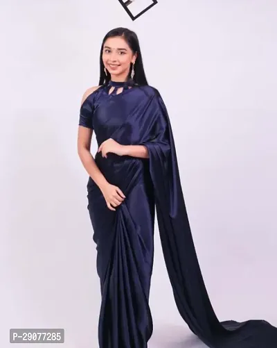 Beautiful Lycra Saree Without Blouse Piece For Women-thumb0