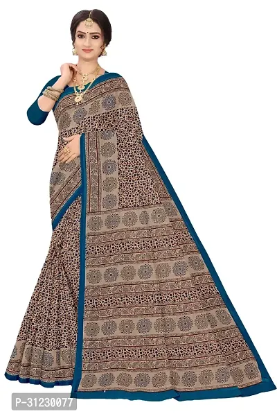 Stylish Cotton Multicoloured Printed Saree without Blouse piece-thumb0