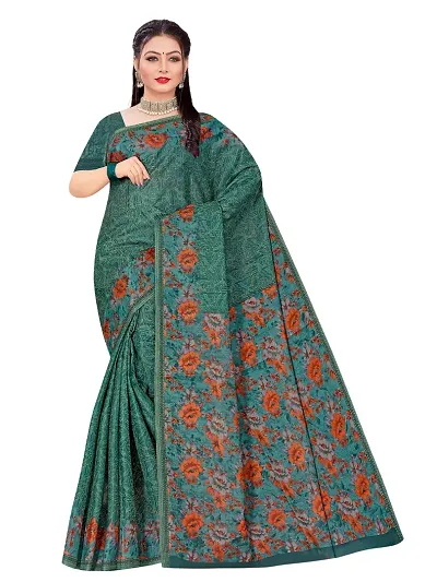 Stylish Mulmul Block Print Saree With Blouse Piece For Women