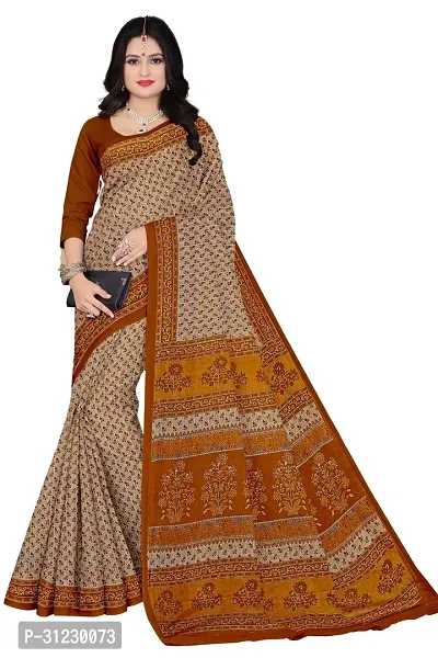 Stylish Cotton Multicoloured Printed Saree without Blouse piece-thumb0