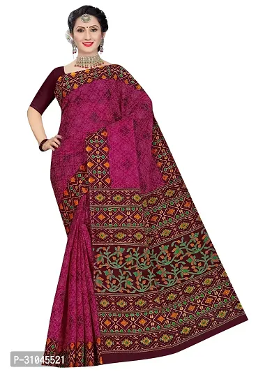 Stylish Purple Mulmul Cotton Block Print Saree Without Blouse Piece For Women-thumb0