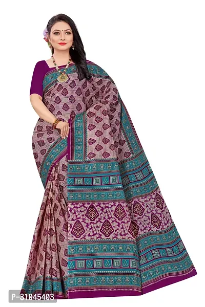 Stylish Multicoloured Mulmul Cotton Block Print Saree Without Blouse Piece For Women