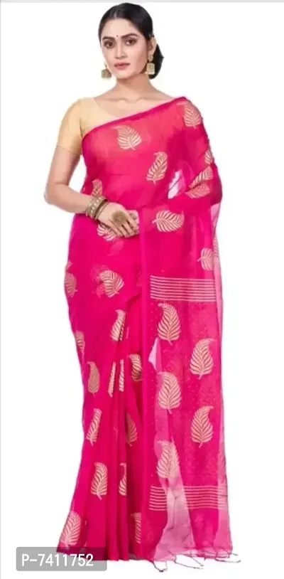 Elegant Cotton Silk Saree Without Blouse Piece For Women-thumb0