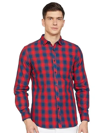 Classic Blend Checked Casual Shirt For Men