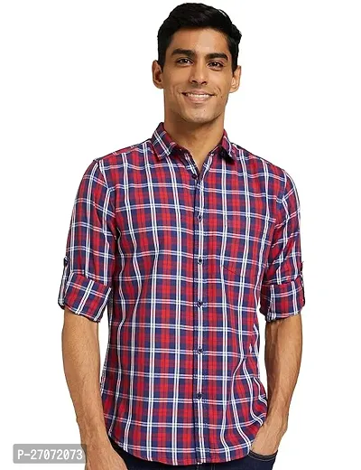 Classic Multicoloured Cotton Blend Checked Casual Shirt For Men