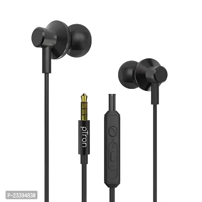 Stylish Black In-ear Wired - 3.5 MM Single Pin Headphones With Microphone-thumb0