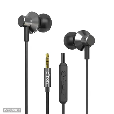 Stylish Grey In-ear Wired - 3.5 MM Single Pin Headphones With Microphone-thumb0