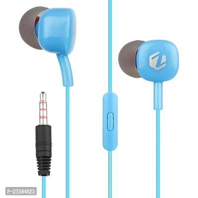 Stylish Blue In-ear Wired - 3.5 MM Single Pin Headphones With Microphone