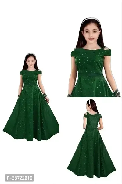 Beautiful Stain Printed Gown For Kids-thumb0