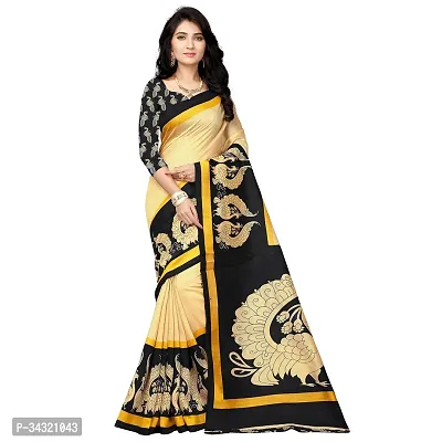 Stylish Beige Polyester Printed Saree For Women-thumb0