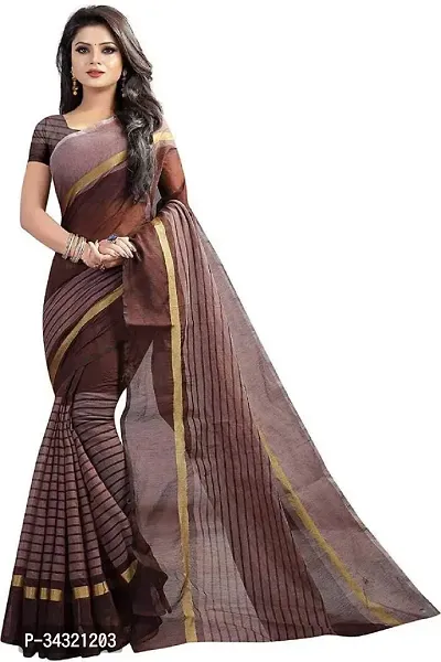 Stylish Brown Polyester Printed Saree For Women-thumb0