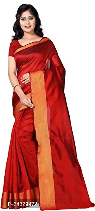 Stylish Red Polyester Printed Saree For Women-thumb0