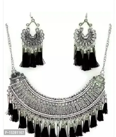 Stylish Alloy Necklace with Earrings Set For Women-thumb0