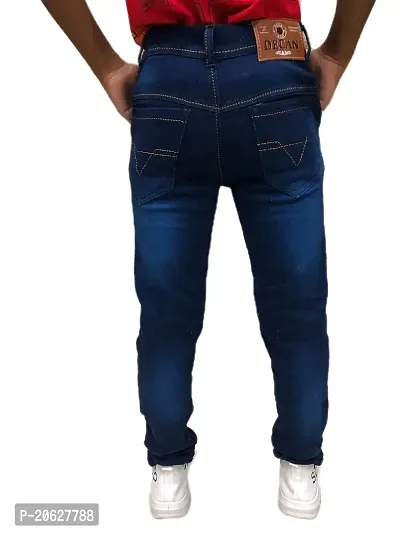 DECAN JEANS Boy's Denim Regular Fit Stretchable Jeans (Deep Blue, SP-DEEP)-thumb4