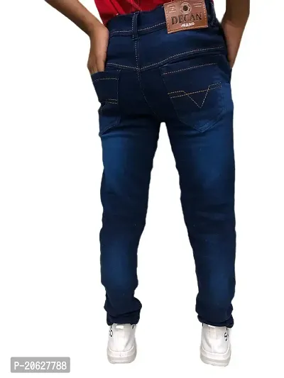 DECAN JEANS Boy's Denim Regular Fit Stretchable Jeans (Deep Blue, SP-DEEP)-thumb5